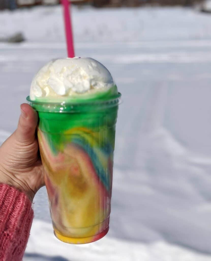 rainbow redbull smoothie from perfect start espresso