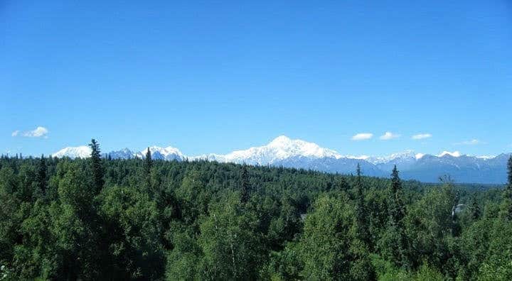 view of denali from talkeetna lodge