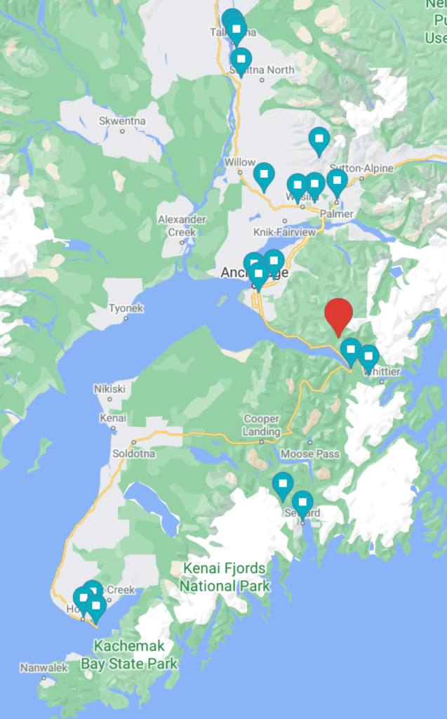 travel in alaska by car google map