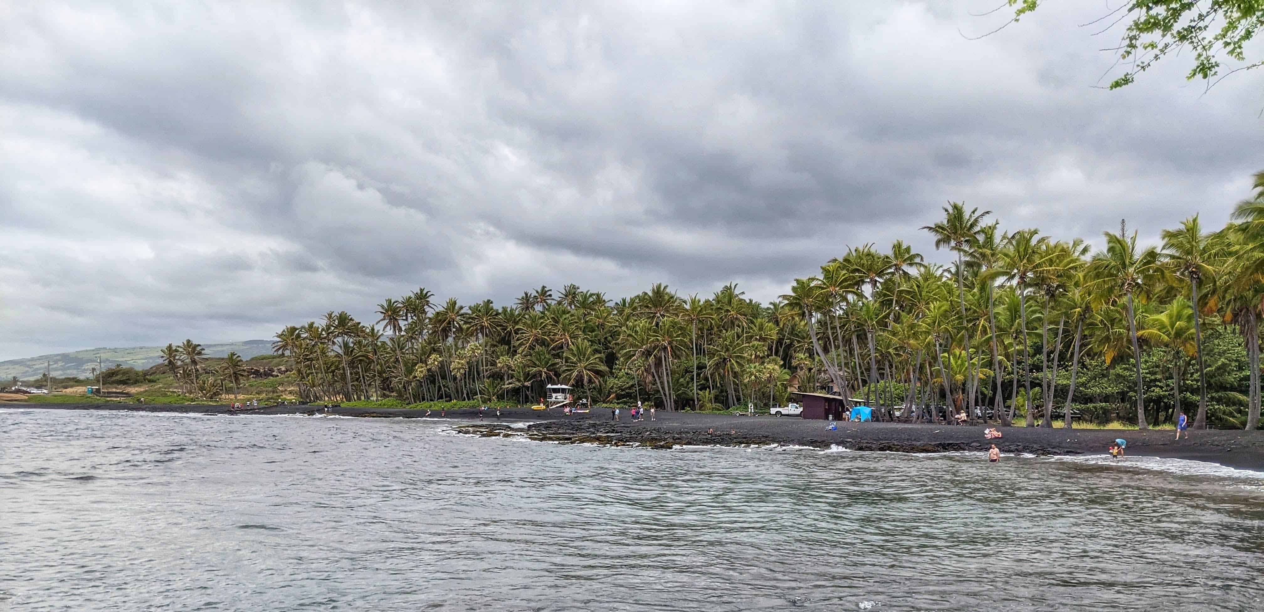 view of punalu'u black sand beach