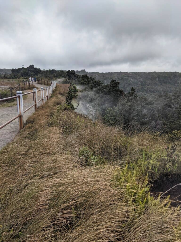 steaming vents at halema'uma'u crater in kilauea volcano at hawaii volcanoes national park, the first stop on this hawaii lava tour