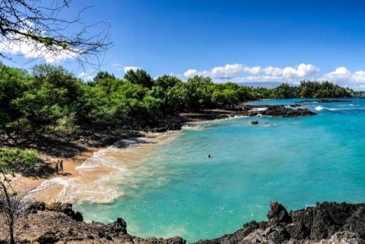 elevated view of beach 69 with blue waters