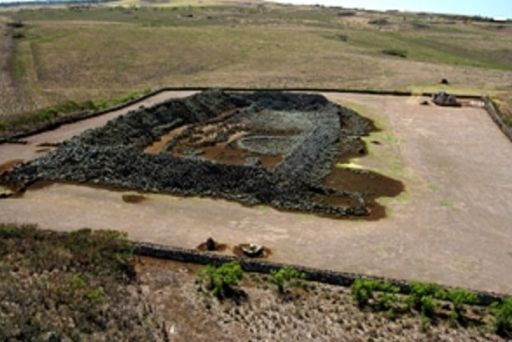 aerial view of Ruins of Mo'okini Heiau