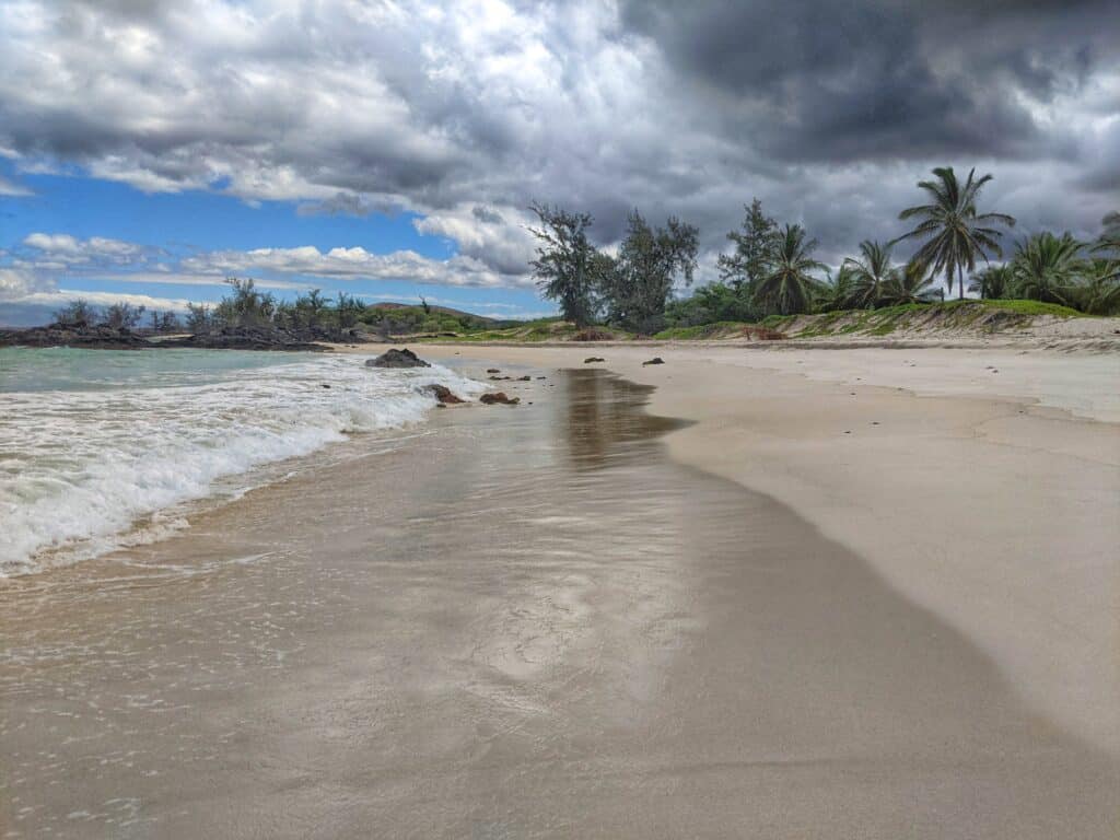 view looking north on makalawena beach
