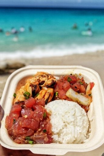 poke from da poke shack at magic sands beach