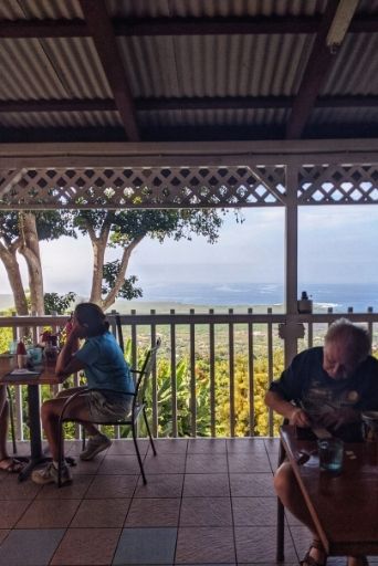 tourists favorite things to do in captain cook hawaii is to have breakfast with a view at the coffee shack