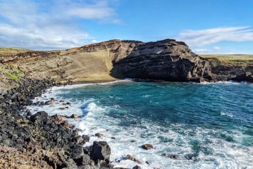 green sands beach and blue ocean