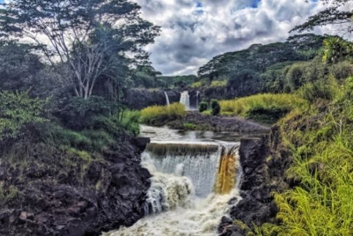 wailuka river falls is a less visited waterfall on a Big Island 7 Day Itinerary