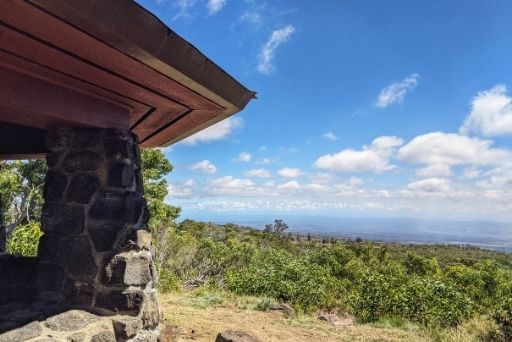 rocky pavilion overlooking the national park below