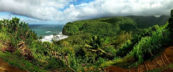 Panoramic view of Pololu Valley