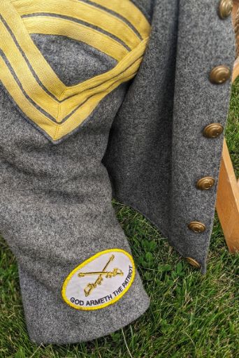 confederate patch on jacket at civil war reenactment yakima