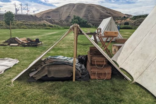 soldier's tent at civil war reenactment yakima