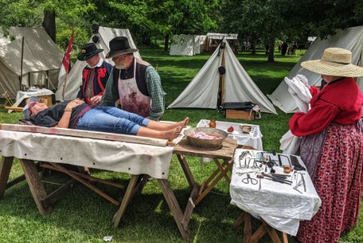 me getting my leg amputated by a surgeon at civil war reenactment yakima
