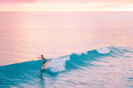 surfing in the ocean