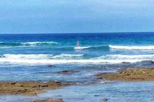 surfing off two pines beach