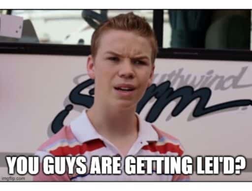 we're the millers meme "you guys are getting lei'd?"