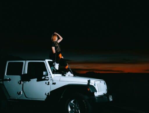 jeep watching hawaii sunset