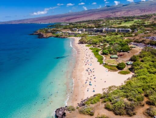 aerial view of hapuna beach