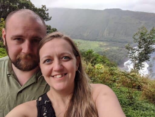 selfie of couple at waipio valley