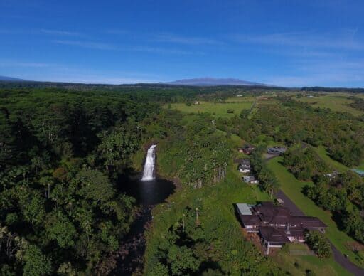 aerial view of inn at kulaniapia falls