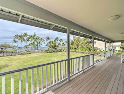 long covered porch looking out at richardson beach park