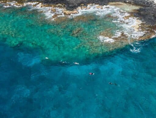 pawai bay snorkeling in clear blue water