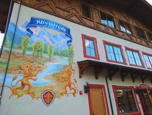 Leavenworth Adventure Park mural on front of building