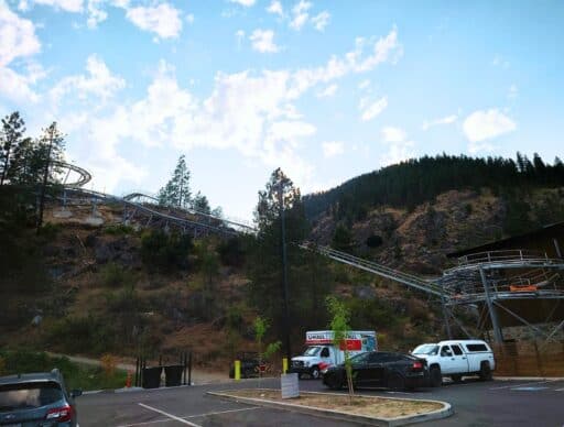 Leavenworth Adventure Park alpine coaster view from parking lot