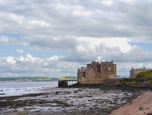 blackness castle at low tide