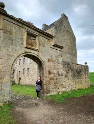 me standing in the arch of lallybroch