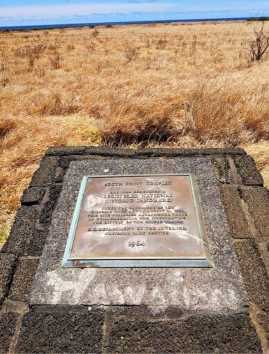 placard marking south point hawaii