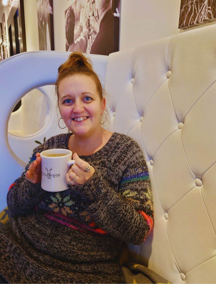 me drinking golden gluhwein in leavenworth at christmas time