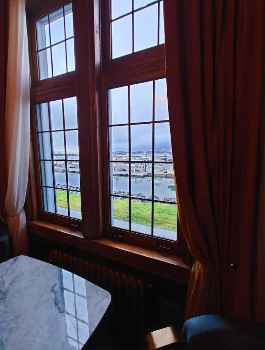 window from the small room overlooking the marina