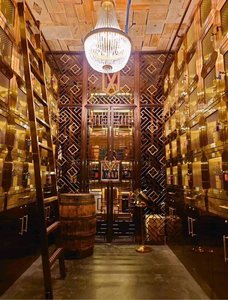 inside the vault; it's very gold; it has a ladder
