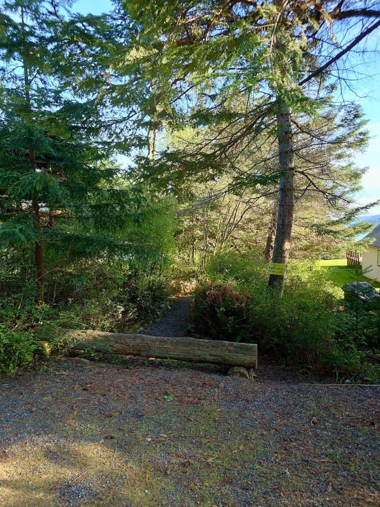 trailhead to Channel View Dr beach into the trees