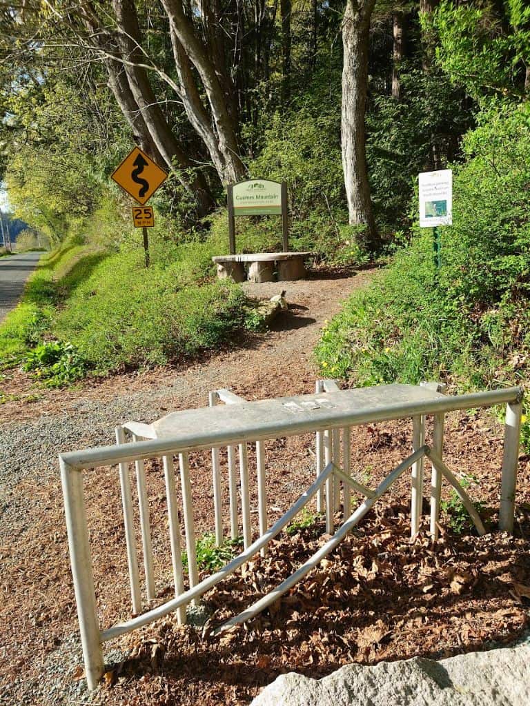 Bike racks at Guemes Mountain trailhead