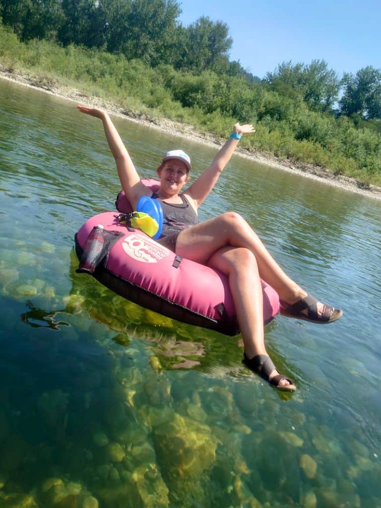Me enjoying life floating down the Wenatchee River in a tube on a hot summer day